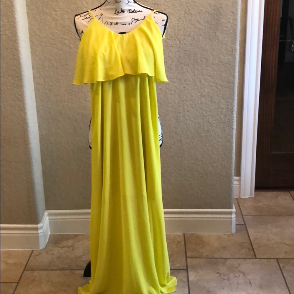 Gianni Bini Yellow Fluorescent Maxi Dress - Picture 2 of 3